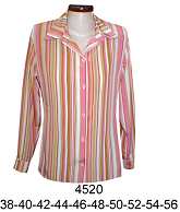 4520 Blusa Camisera Clasica Manga Larga y Corta Tallas: 38 al 56 Tela: Crepe,Kochivo, Seda 