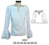 4521 Blusa Gitana Tallas: 38 al 50 Tela : Broderie,Popelina,Gaza