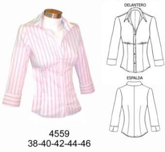 4559 Blusa cuello V manga larga