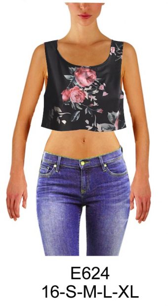E624 Polera corta ruedo semi evase (holgada)
