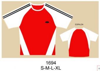1694 POLERA MANGA RAGLAN CON CORTES DELANTERO DEPORTIVA