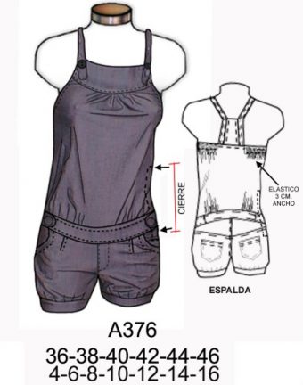 A376 JARDINERA GLOBO TIPO JEANS