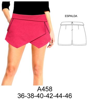 A458 SHORT CON CAPAZ CRUZADAS , ASIMETRICO