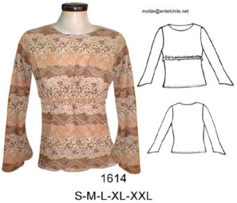 1614 POLERA CORTE BAJO BUSTO CON 2 PESPUNTES EN HILO ELASTICO