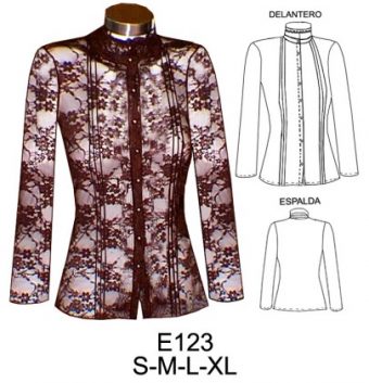 E123 POLERA MANGA LARGA CON CORTES LATERALES Y BOTONES