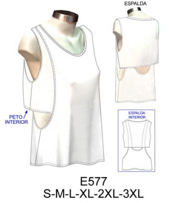 E577 POLERA CON PETO SISA REBAJADA