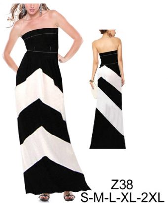 Z38 VESTIDO LARGO STRAPLES