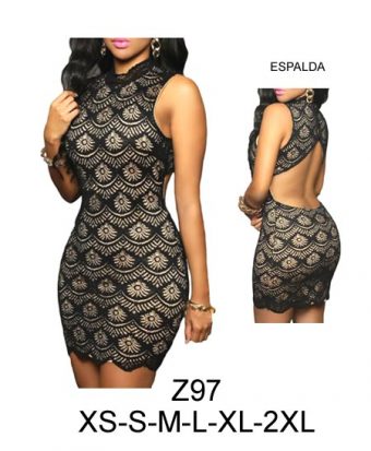 Z97 VESTIDO CON CUELLO, ESPALDA ESCOTADA